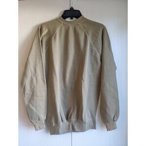 VTG Sportswear Men's Tan Turtle Neck Long Sleeve Blended Fiber Sweatshirt Size L